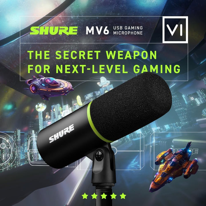 Shure MV6 Micrófono para Juegos \u2013 Micrófono USB Dinámico para...