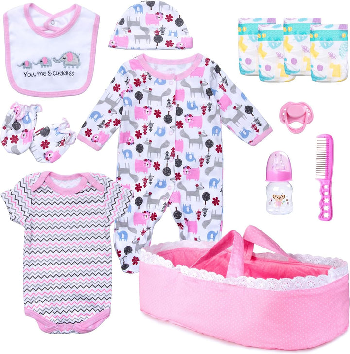 13 piezas de ropa para muñeca Reborn de 17-22 pulgadas, elefante ro...