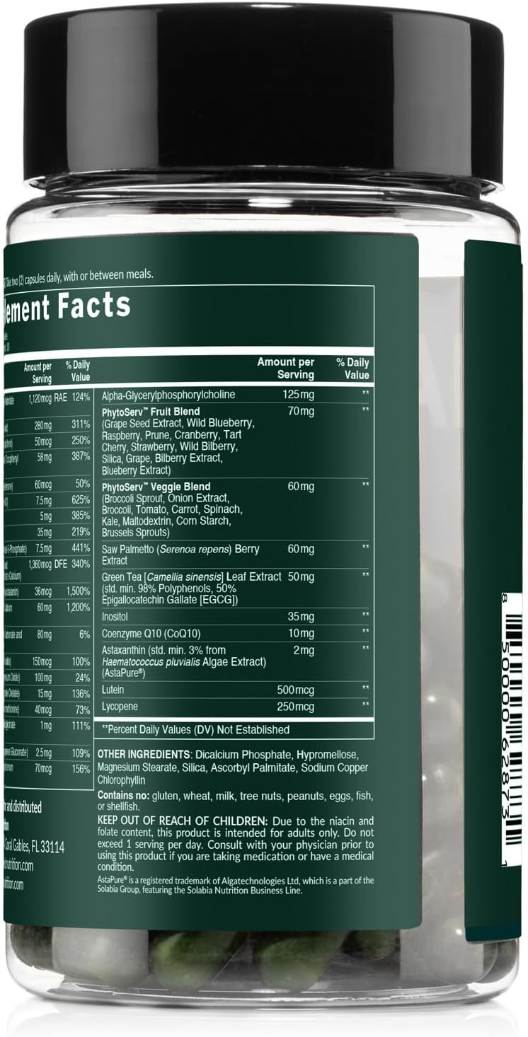 Multivitamínico diario para hombres - A, C, E, selenio, zinc, fruta...