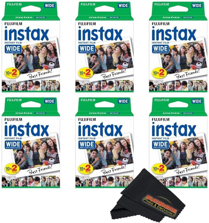 Fujifilm Instax Wide Instant Film Twin Pack con paño de microfibra...