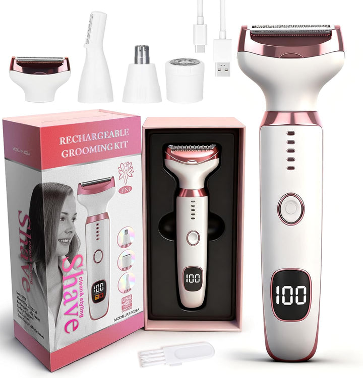 Beanify Beauty - Maquinilla de afeitar eléctrica con pantalla LED 2...