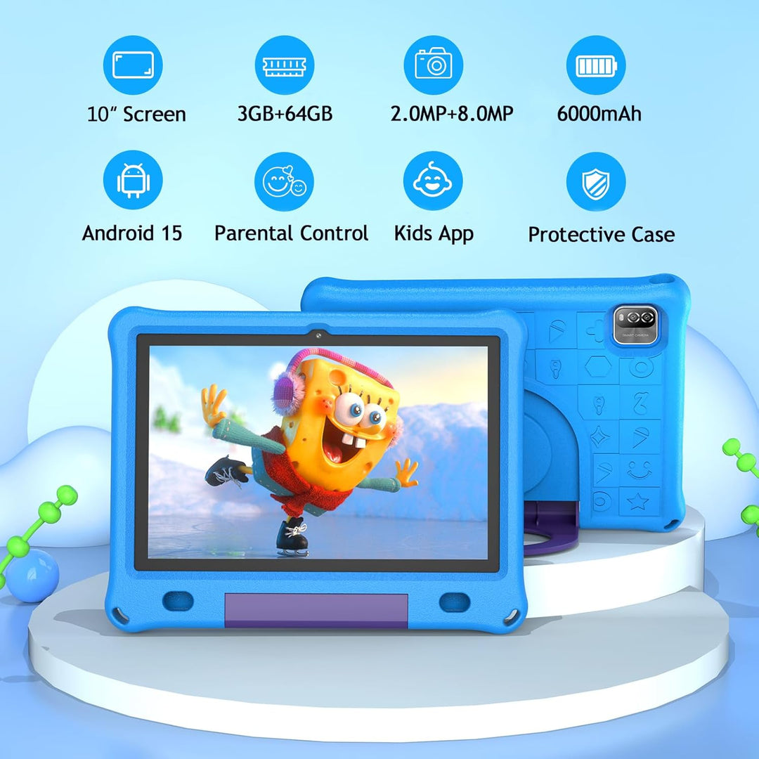 VOLENTEX Tablet infantil de 10 pulgadas con funda, tableta Android...