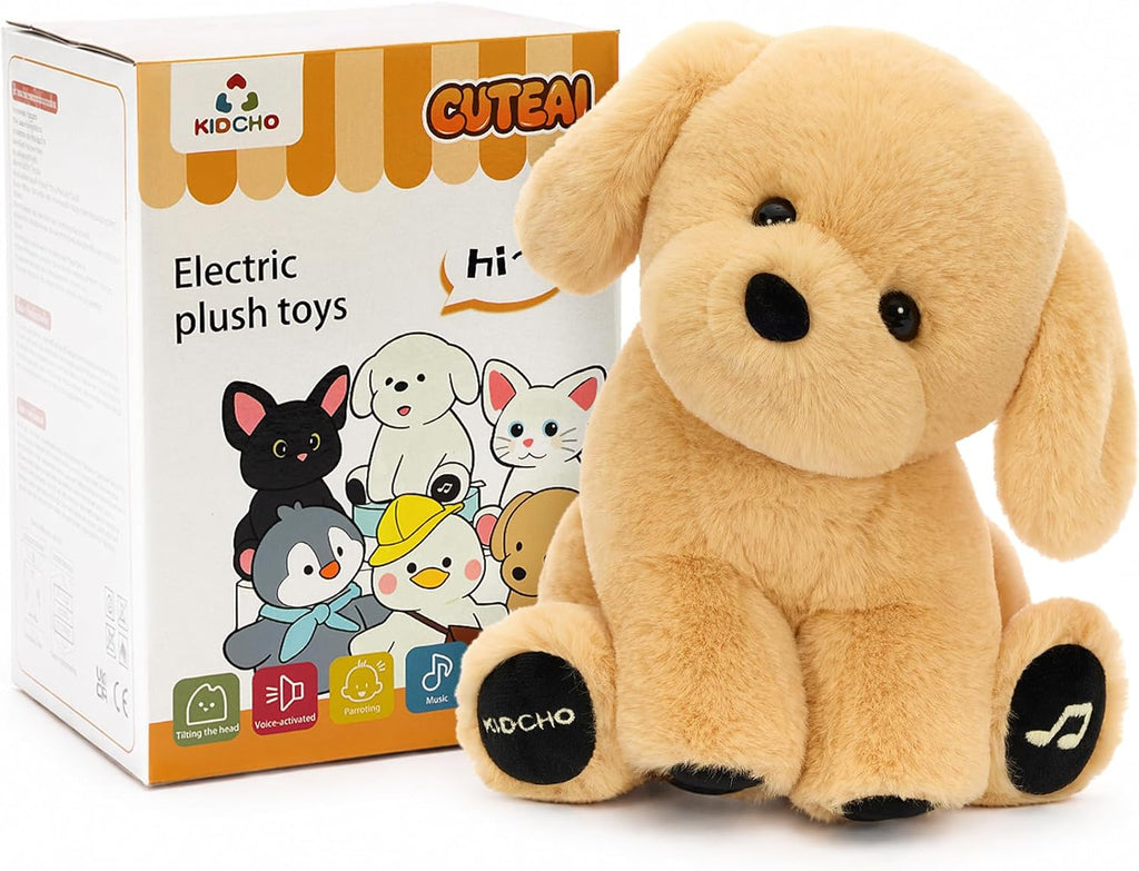 Juguete de peluche de Golden Retriever, juguete musical interactivo