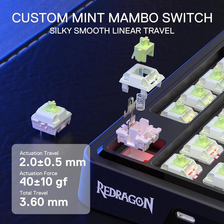Redragon K673 GB 75% Teclado Gaming RGB Inalámbrico con Gasket, 3 M...