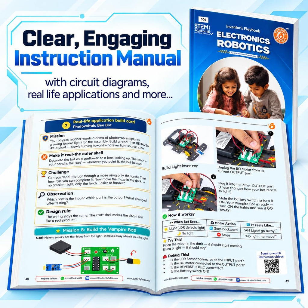 Butterfly EduFields Kit de Robótica y Electrónica STEM 10 en 1 para niños Ages 8-12