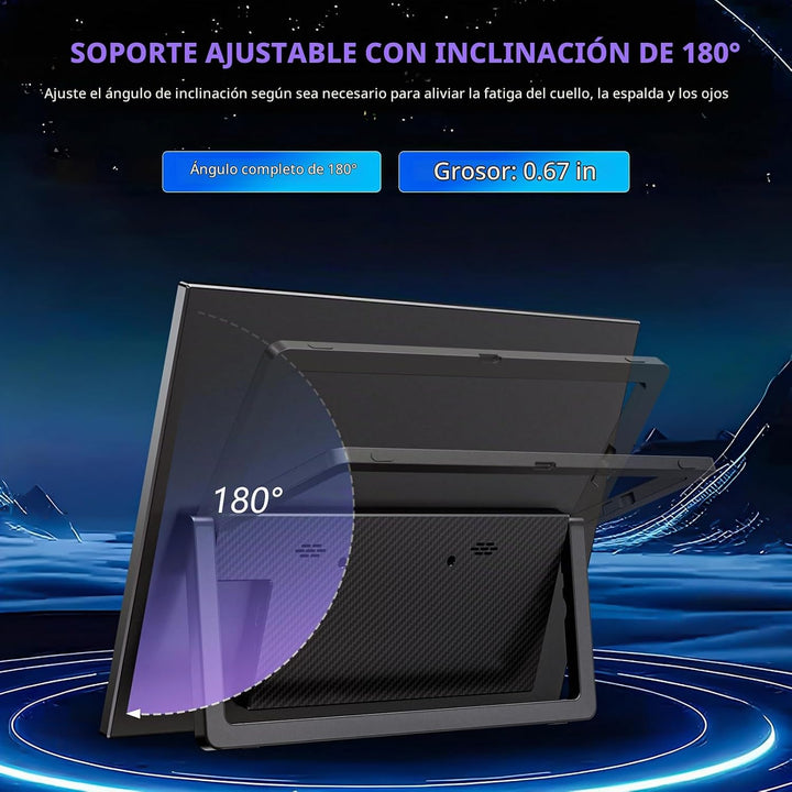 WUAWE Monitor portátil de 14 pulgadas con función atril para laptop...