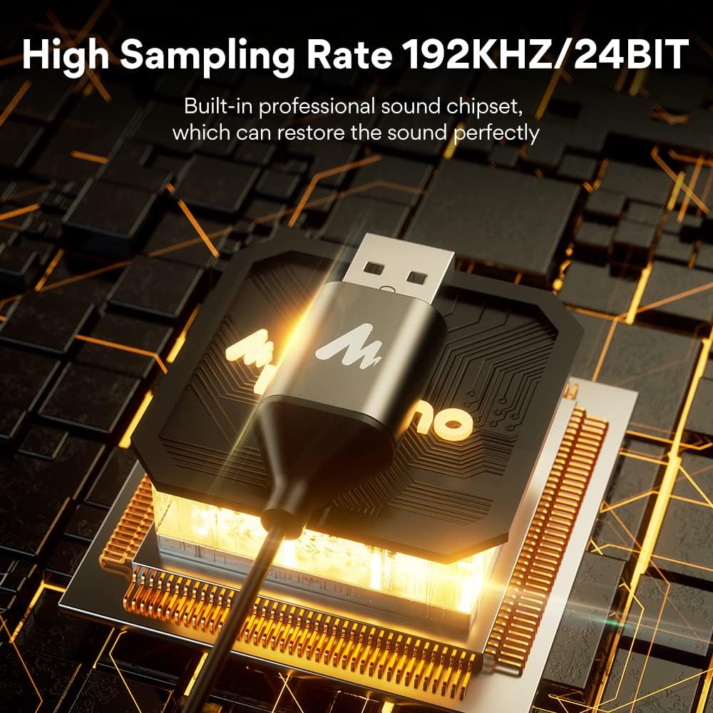 MAONO Micrófono USB Lavalier, 192KHZ/24BIT Enchufa y usa Omnidireccional Micrófono de solapa Clip de collar de camisa para PC, computadora, Mac, portátil, YouTube, Skype, grabación, podcasting, juegos