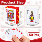 Paquete de 50 mini cartas de juego a granel de 1.65 pulgadas, mini baraja de cartas de póquer de bolsillo, cartas de juego en miniatura o viajes, camping, fiestas, lindo y duradero