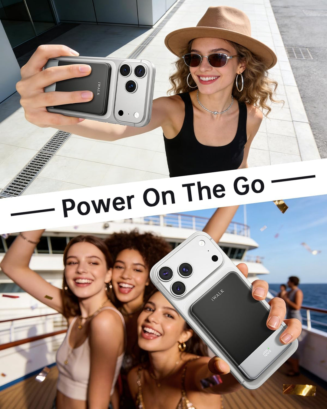 iWALK Magsafe Cargador portátil de 5,000 mAh, banco de energía inal...