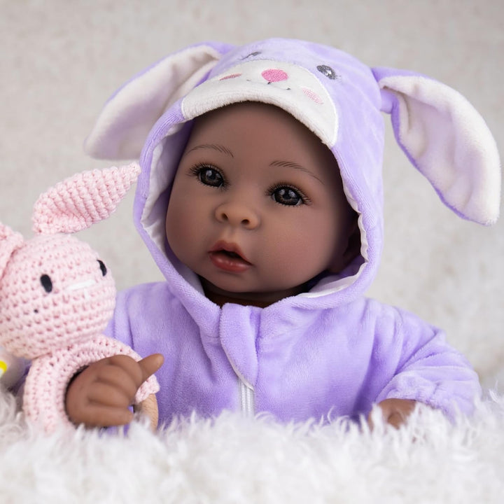 Aori Muñecas bebé negras realistas, muñeca de niña de cuerpo suave...