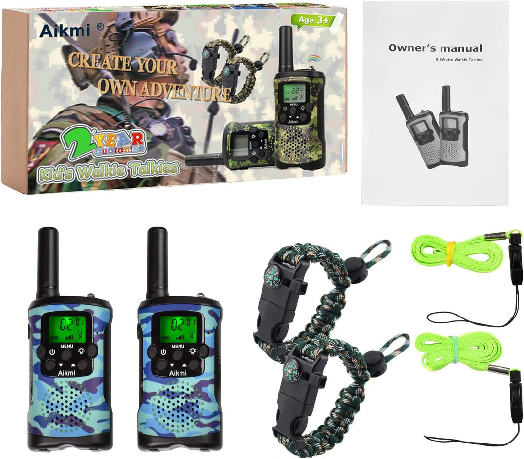 Aikmi - Walkie Talkies para niños, de 22 canales de radio, 2 vías y...