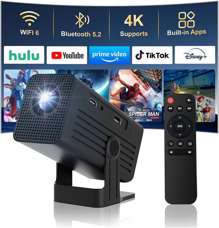 Mini proyector con WiFi y Bluetooth, soporte 4K 260 ANSl proyector...