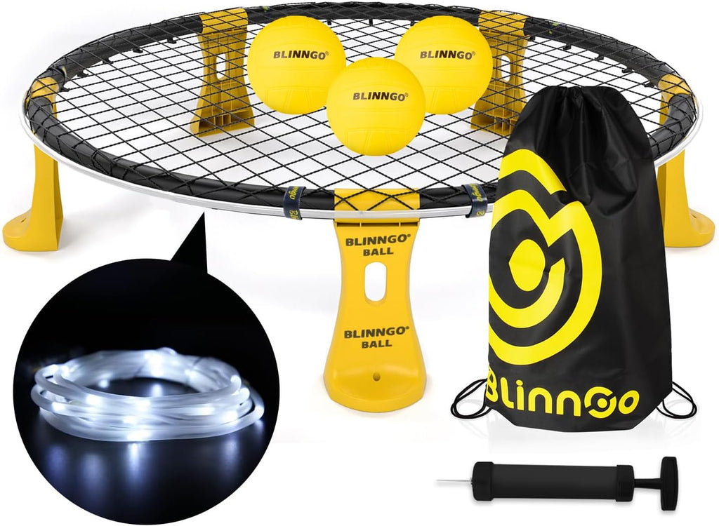 Roundnet Game Set con Balls y Patented Net, Lawn, Beach, Backyard Outdoor Game para Adults y Family