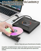 ASHDOL Unidad externa de CD DVD 7 en 1, lector de discos USB 3.0 y...