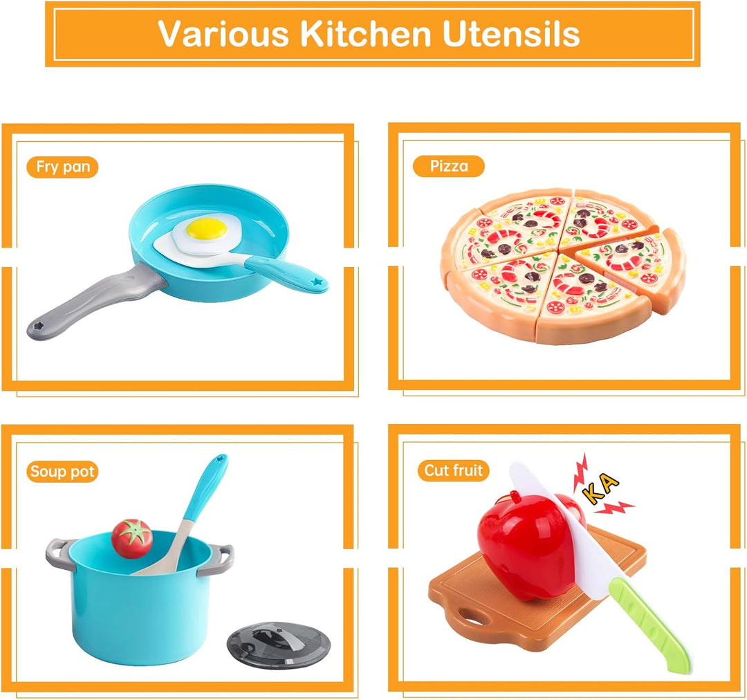 Juego de cocina de 150 piezas, accesorios de cocina para niños pequ...