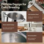 SterlingPro Cafetera de prensa francesa de acero inoxidable con aislamiento no tóxico, 34 onzas, cafetera de doble pared de metal aislada, sin plástico, tacto frío, acabado espejo, hace hasta 8 tazas