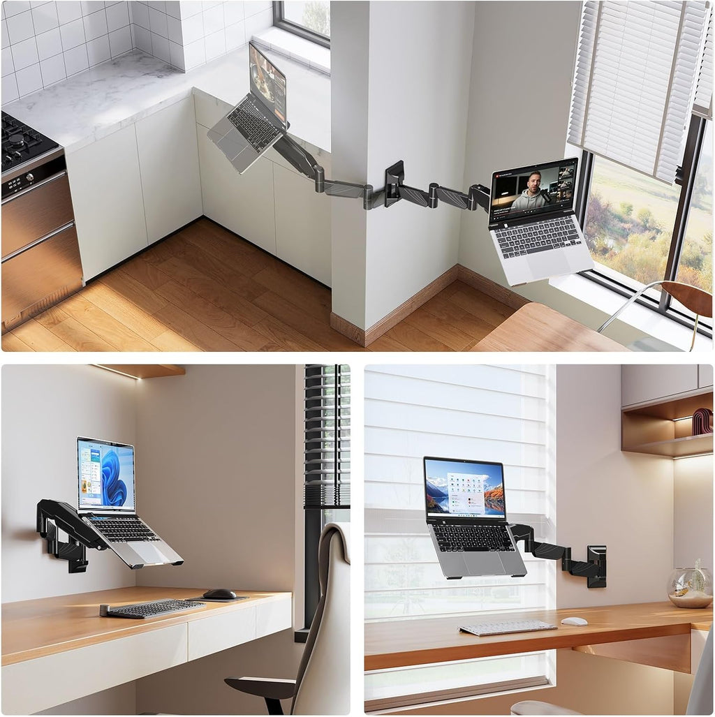 MOUNT PRO Soporte de pared largo para laptop, soporte de pared extendido