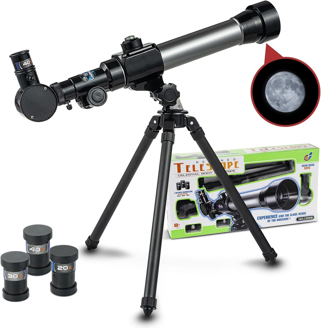 Telescopio de cisne ideal para niños de 8 a 12 años - Telescopio telescópico de astronomía para principiantes