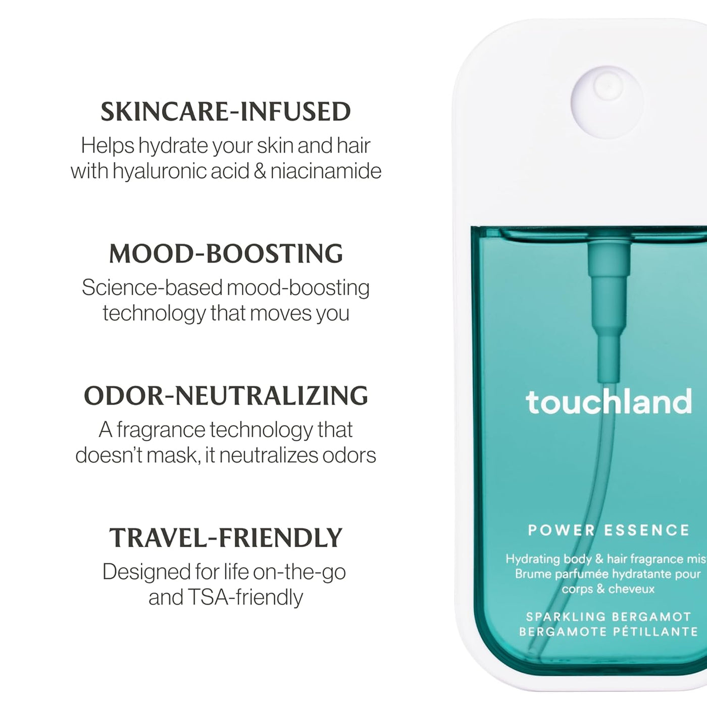 Touchland Bruma Hidratante de Fragancia para Cuerpo y Cabello, Berg...