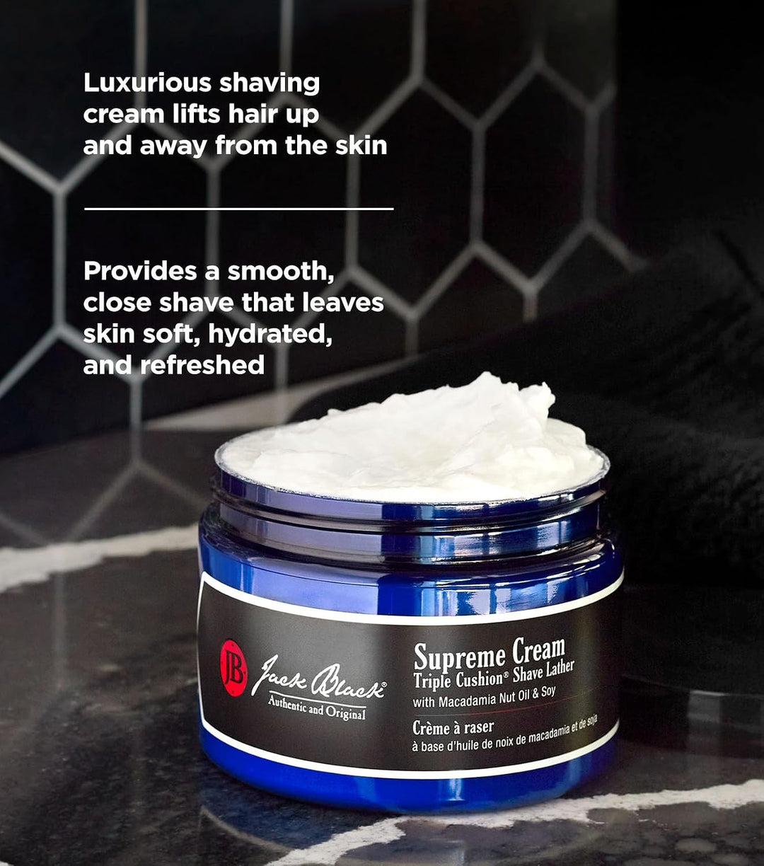 Jack Black Supreme Cream Triple Cushion - Crema de afeitar para hom...