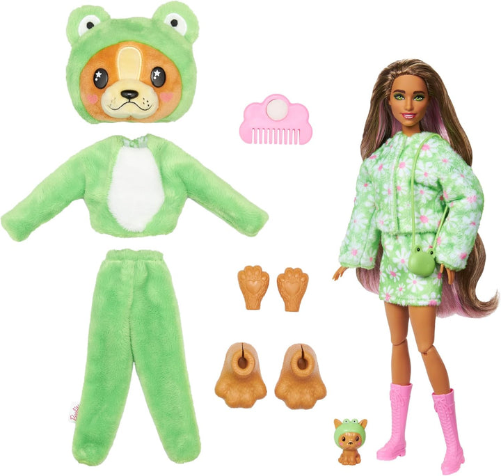 Muñeca y accesorios Barbie Cutie Reveal con disfraz de animal y 10...