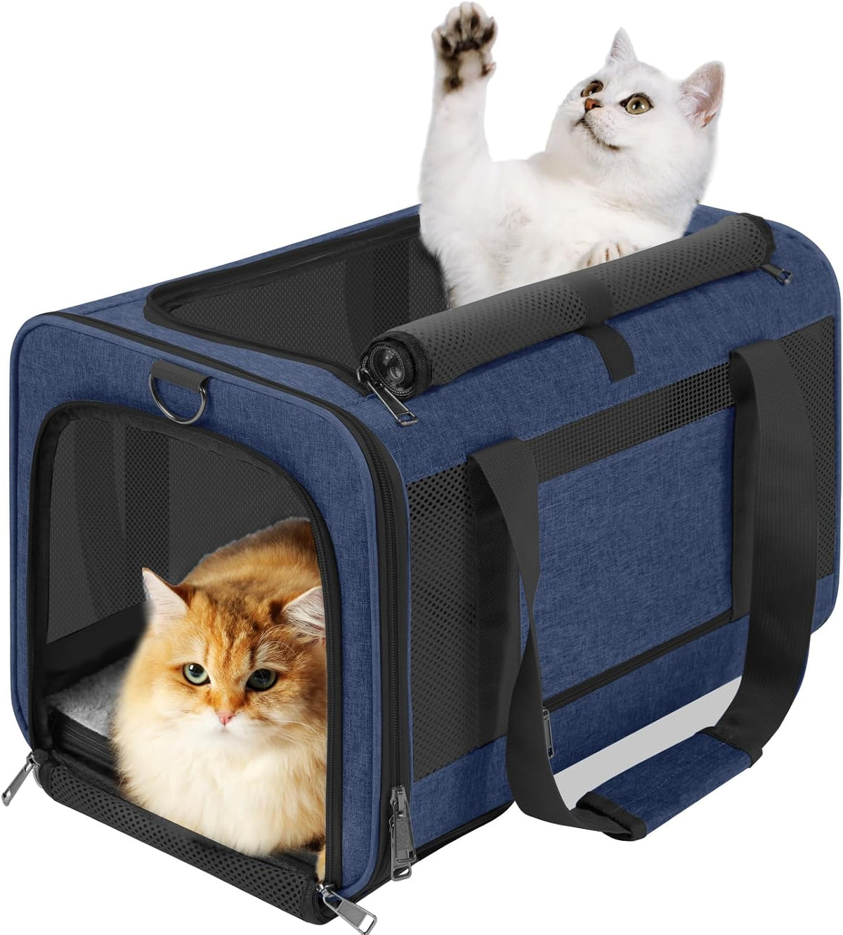Portador grande para gatos, suave, plegable, bolsa de transporte