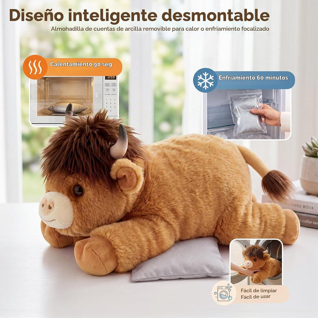 Mewaii Animales de peluche con peso, vacas peludas de las tierras altas