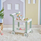 Teamson Kids Carro de postre para sorber por la tarde, blanco/verde menta