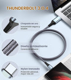 Cable USB C a HDMI de 15 pies, 4K de alta velocidad USB tipo C a HDMI 2.0, cable trenzado Thunderbolt 4/3 compatible con iPhone 17 16 15 Pro Max, MacBook iPad Pro/Air, Samsung S26 S25 S24 S23 Surface