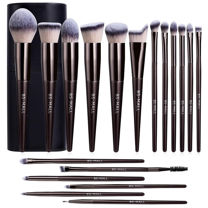 BS-MALL Juego de brochas de maquillaje de 18 piezas premium sintéti...