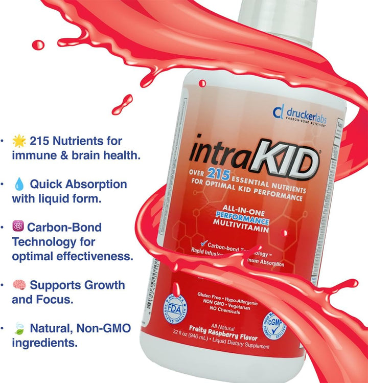 intraKID Drucker Labs - Multivitamínico líquido orgánico para niños...