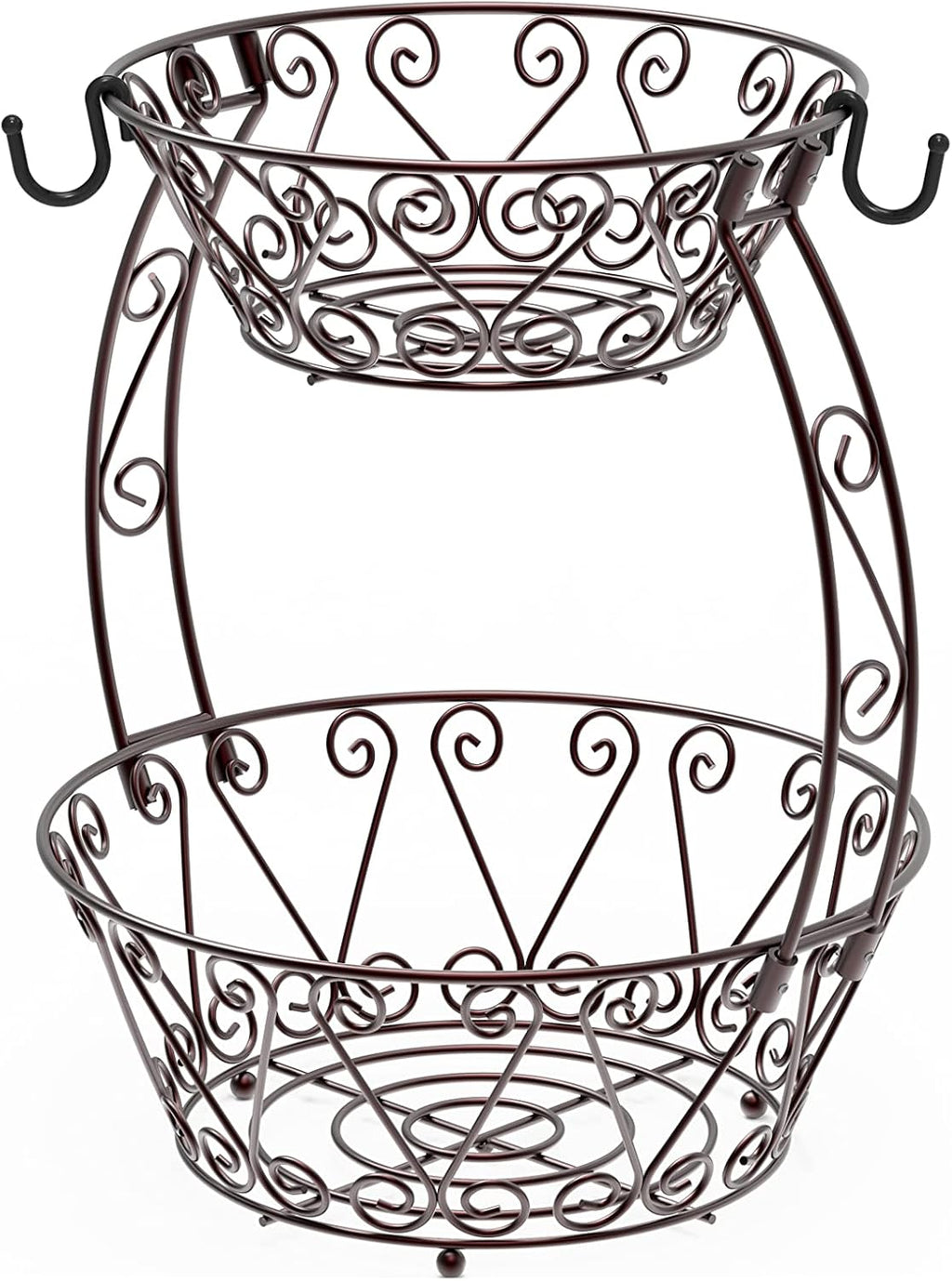 Simple Houseware Cesta de frutas de 2 niveles, color bronce