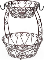 Simple Houseware Cesta de frutas de 2 niveles, color bronce