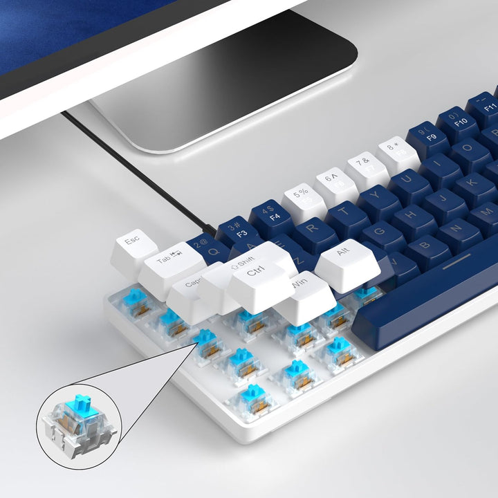 MageGee MK-Box - Teclado mecánico portátil 60% para juegos, retroil...