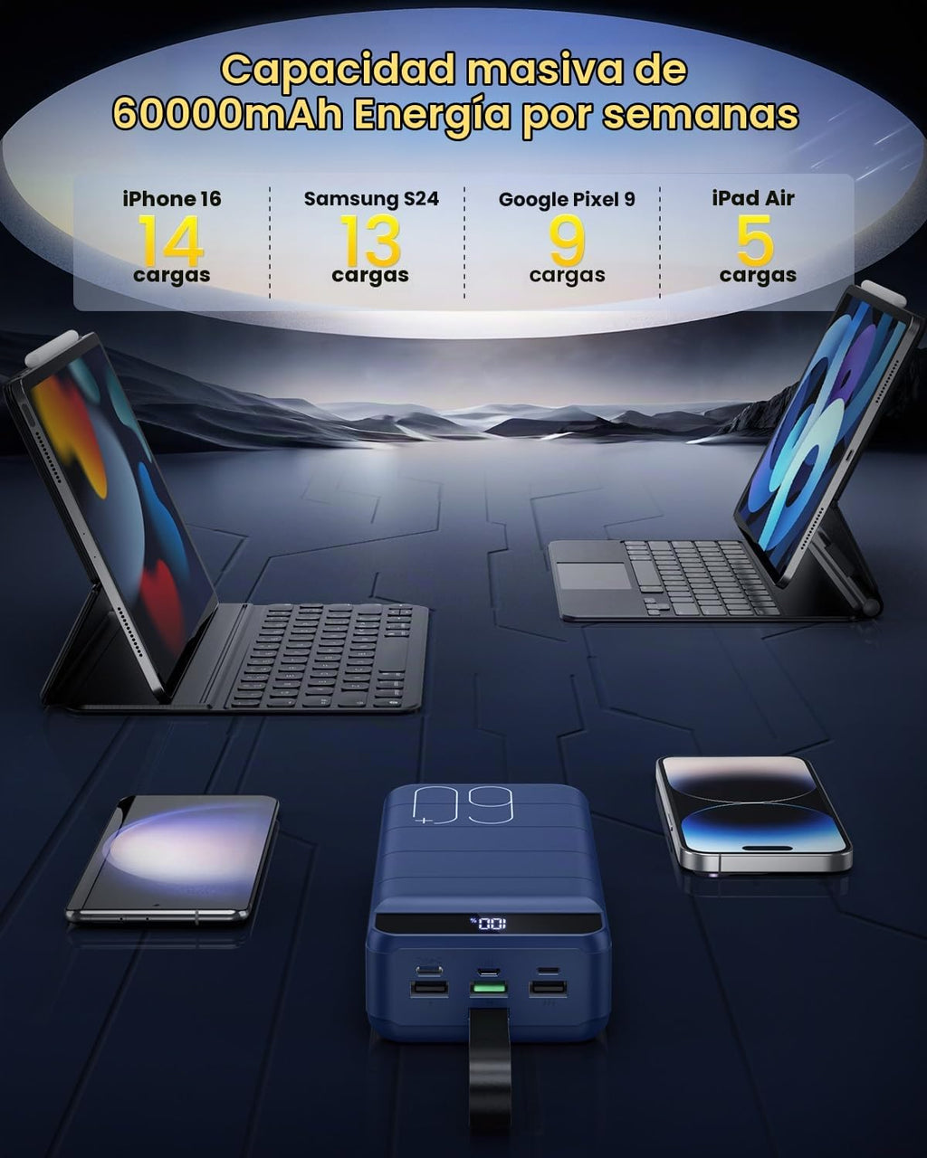 Cargador portátil Power Bank 60000mAh, banco de batería, cargador d...