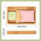 AtMini Montessori Bandeja de arena con tapa, bandejas de arena de madera para niños que escriben letras y números, imprescindibles para el aula preescolar, herramientas de aprendizaje de jardín de