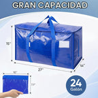 TICONN Paquete de 6 bolsas de mudanza extra grandes resistentes con cremalleras y asas de transporte, bolsas de almacenamiento duraderas para organizadores de armario y almacenamiento (paquete de 6