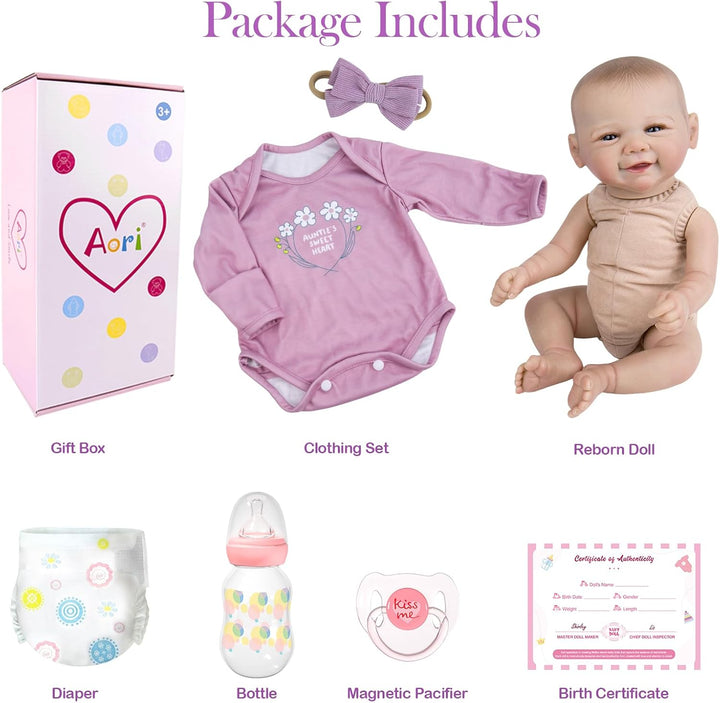 Aori Muñecas de bebé recién nacidas realistas - Muñeca de bebé reci...