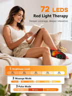 Terapia de luz roja para pies y tobillo, 72 LED Tri-Chip