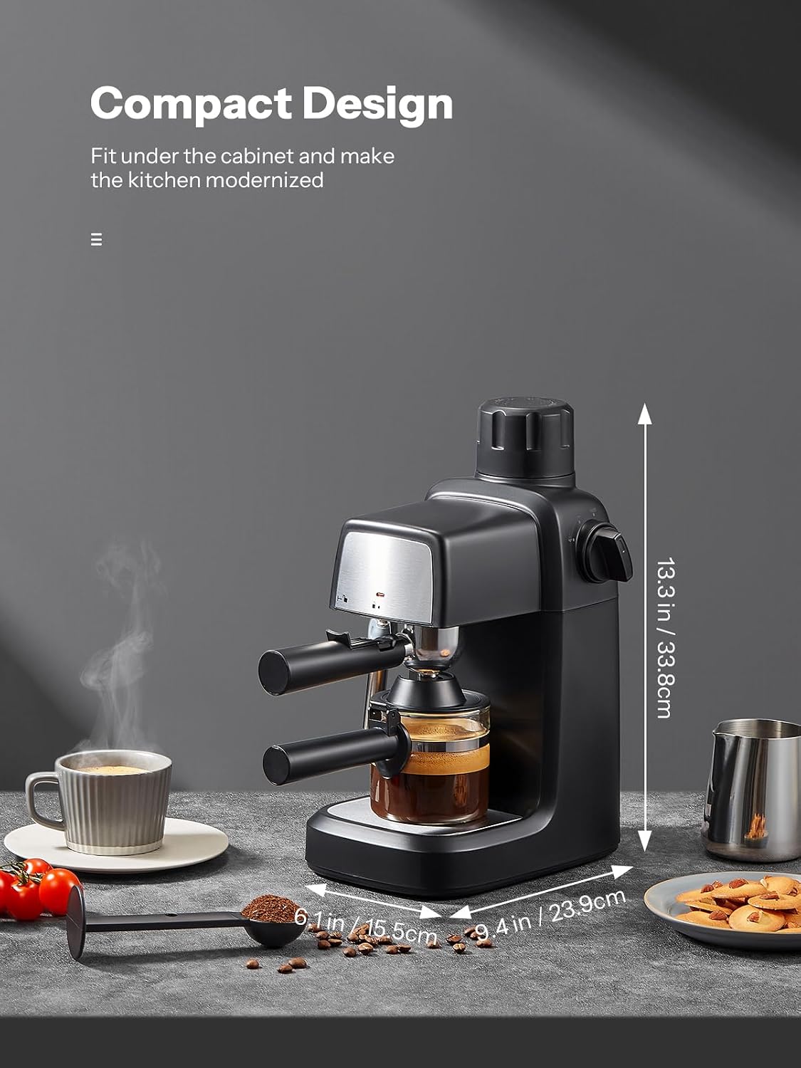 Máquina de café espresso Reemix de 3.5 bar, 800 W de tamaño compacto