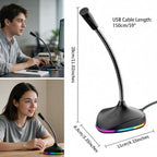 Micrófono de computadora USB, micrófono de PC de cuello de cisne