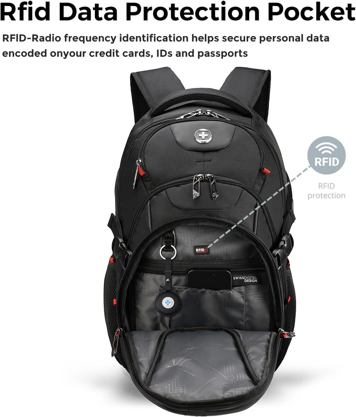 swissdigital Mochila para portátil de viaje de negocios, para hombr...
