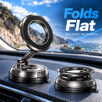 Soporte magnético para teléfono de coche compatible con MagSafe, soporte plegable de aleación de zinc, ajuste de 4 ejes para tablero y parabrisas para iPhone 18-12
