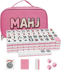 American Mahjong - Juego de azulejos Mahjong, 166 azulejos rosados
