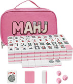 American Mahjong - Juego de azulejos Mahjong, 166 azulejos rosados