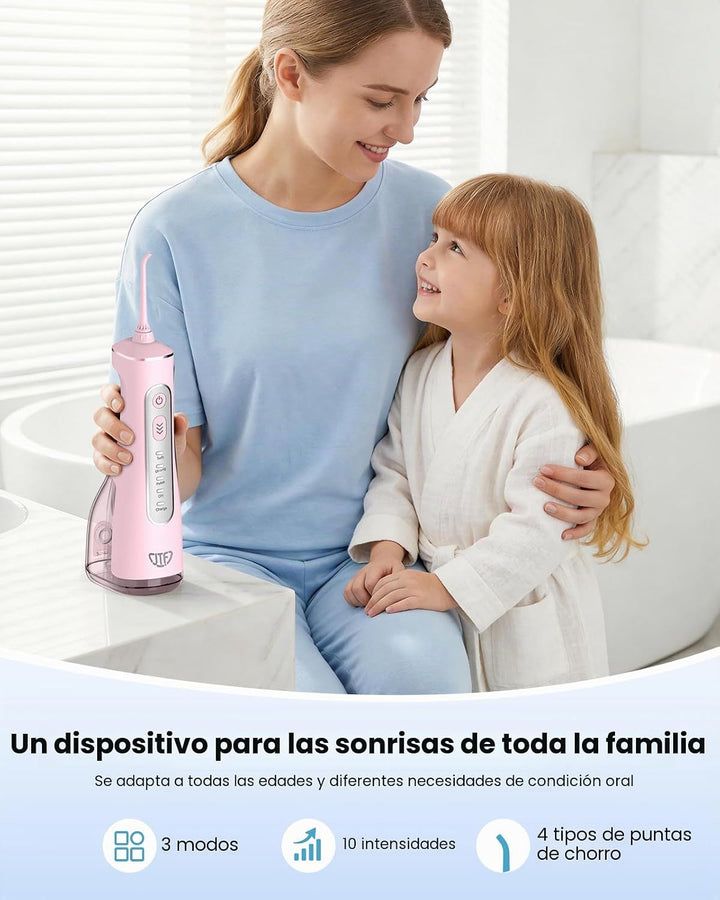 JTF Irrigador bucal portátil para dientes: 3 modos y 10 niveles de...
