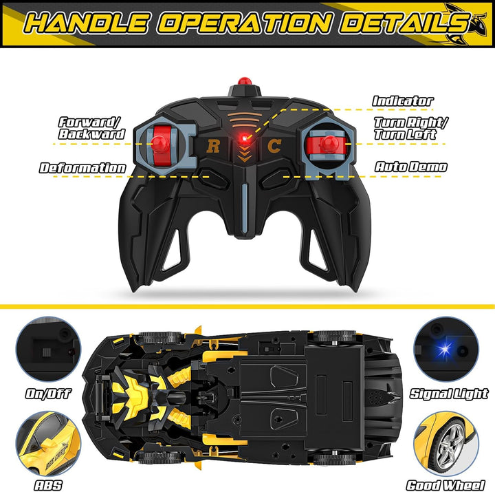 BLUEJAY Transform RC Cars para niños de 4-7 y 8-12 años, auto a con...