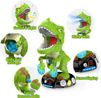 EagleStone - Juguete de tiro de dinosaurio en movimiento, juego de objetivo T-Rex con 2 pistolas de aire