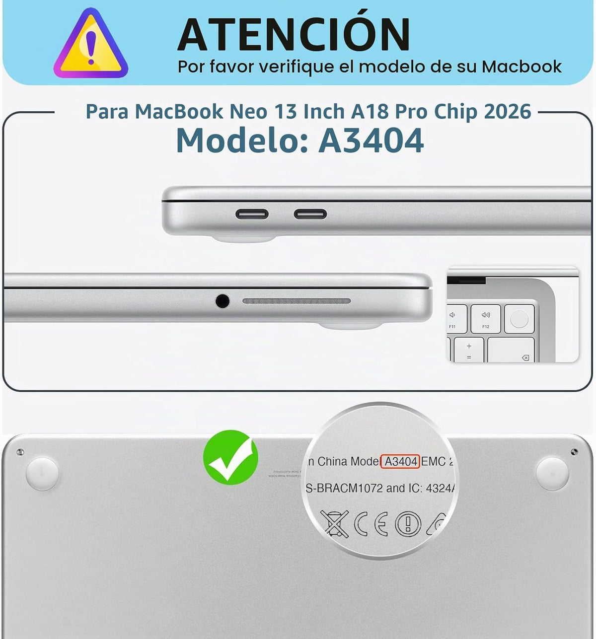 HXCASEAC Funda para MacBook Neo de 13 pulgadas con soporte, cubiert...