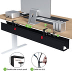 KEEGH Bandeja de Gestión de Cables Extra Grande de 48" para Debajo del Escritorio - Gestión de Cables Debajo del Escritorio - Montaje de Abrazadera/Tornillo - Soporta Hasta 70 lbs - Gestión de Cables